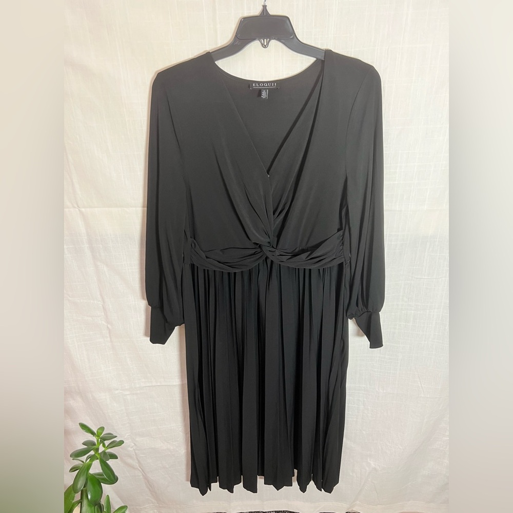 Eloquii Elegant Black Long Sleeve Dress